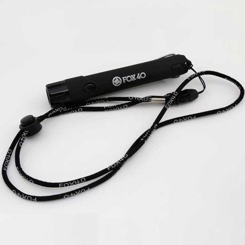 Fox 40 Mini Electronic Whistle in black with lanyard