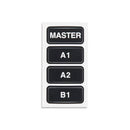 Spintso RefCom Master, A1, A2, and B2 stickers for the communication system