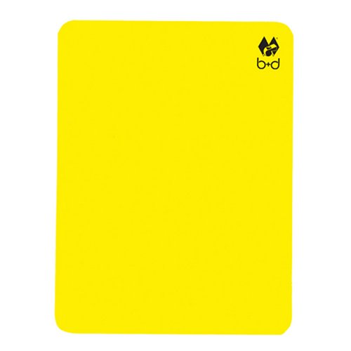 b+d referee caution card - Yellow