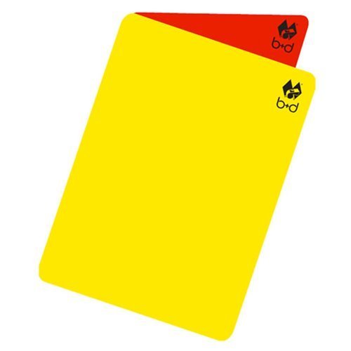b+d reversible all-in-one yellow and red card